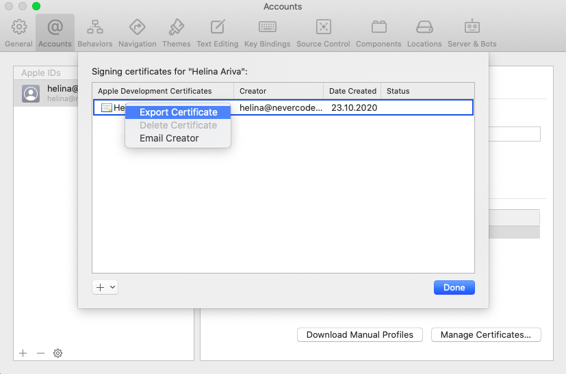 Select Export certificate